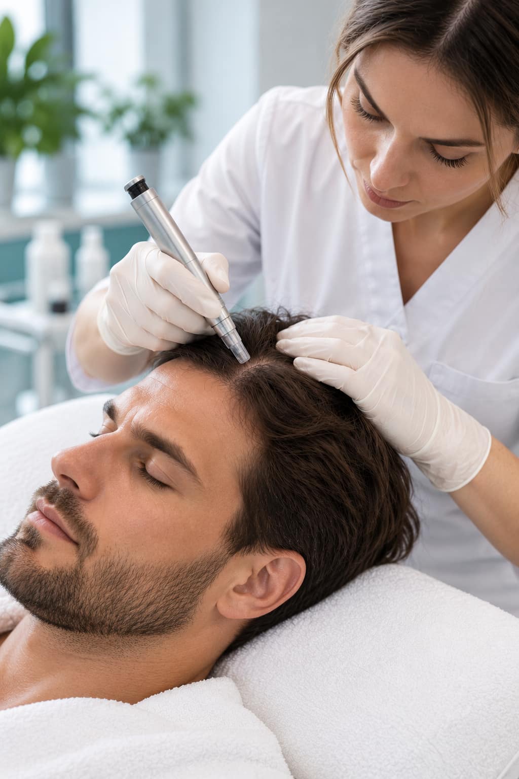 Hair and scalp therapy — Microneedling scalp mesotherapy, centre ALVALINE Klaipėda